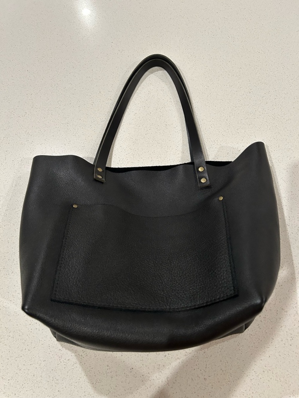 Portland Leather Almost Perfect Large Classic Tote Pebbled Black